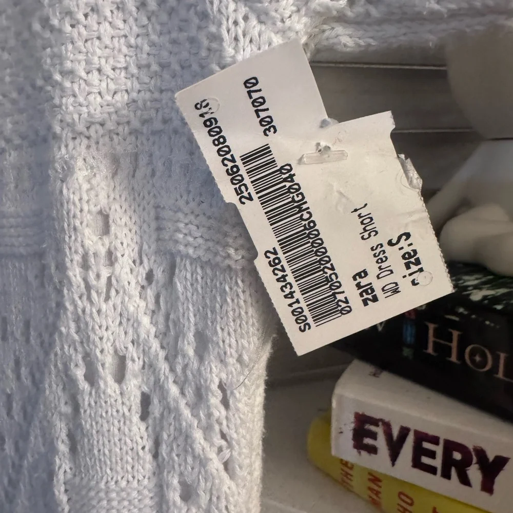 Zara White Crocheted Mini Dress - Picture 5 of 9